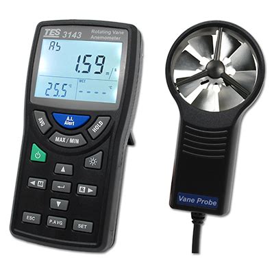 Metal Vane Anemometer TES 3143 TES Electrical Electronic Corp