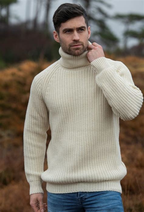 Pull Col Roul Irlandais Chaud Laine M Rinos Aran Crafts