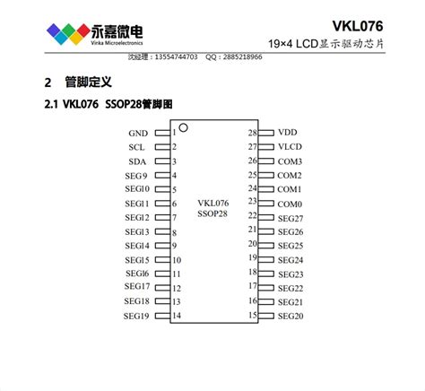 Lcd液晶段码屏显示驱动iclcd驱动芯片ic 超低功耗 省电 抗干扰194段vkl076 Ssop 哔哩哔哩