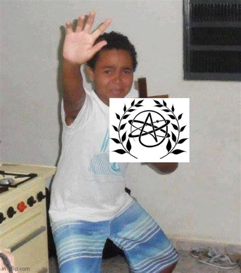 Kid holding up atheist flag Blank Template - Imgflip