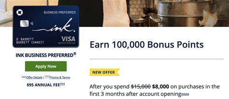 Referral Offer Chase Ink Preferred 100 000 Points Offer With Lower