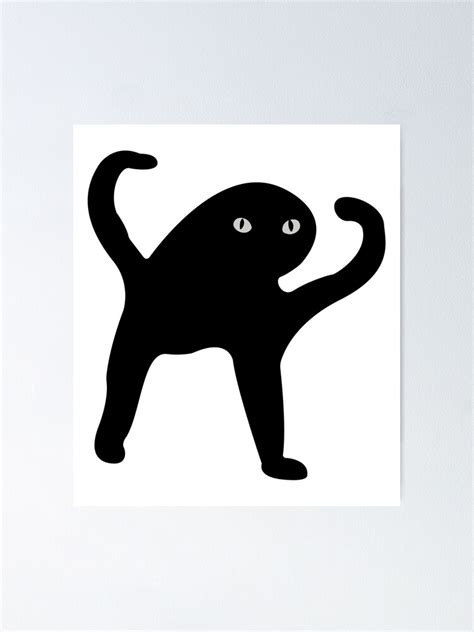 "Cursed black cat meme illustration" Poster by zivilej | Redbubble