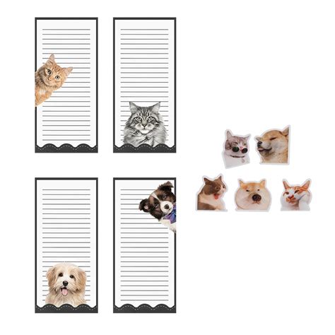 4 Pieces Animal Magnetic Notepad with Refrigerator Magnets Magnetic ...