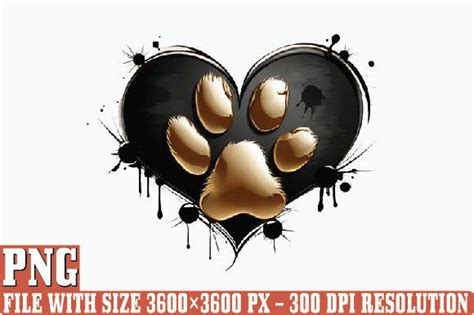 Dog Paw Print Heart PNG Clipart, Dog Hea Graphic by T-SHIRTBUNDLE ...