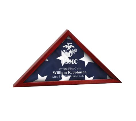 Flag Display Case - Engraved Hardwood - Whitetail Woodcrafters