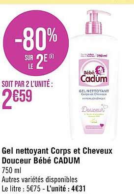 Promo Gel Nettoyant Corps Et Cheveux Douceur B B Cadum Chez G Ant