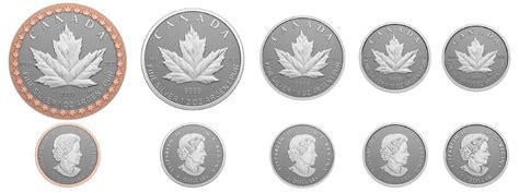 FRACTIONAL SETS - 35TH ANNIVERSARY OF THE SILVER MAPLE LEAF (5-COIN SET) - 2023 CANADIAN COINS 12