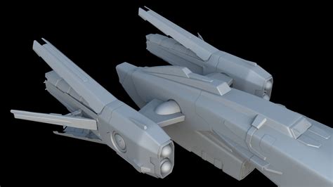 Sci-Fi Space Frigate 3D Model by 3dmode