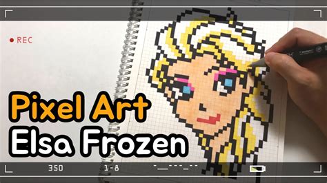 겨울왕국 엘사 픽셀아트 그리기 Frozen How To Draw Elsa Pixel Art Youtube