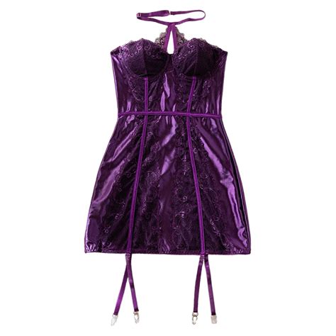 Gunia Womens Lingerie Lace Hollow Backless Dress Elegant Gathered Neckline Versatile Style Any