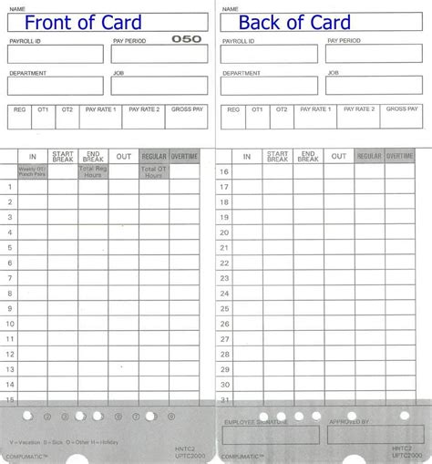 Upunch Autoalign Hn Hn Calculating Time Clock Cards Hntc