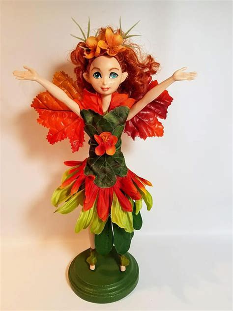 Pixie Fairy Autumn Joy Fairy Orange Green Redhead Ooak Unique Cake