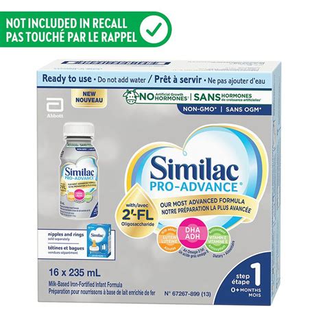 Similac Pro Advance Ready To Feed Baby Formula Step 1 16 X 235ml In