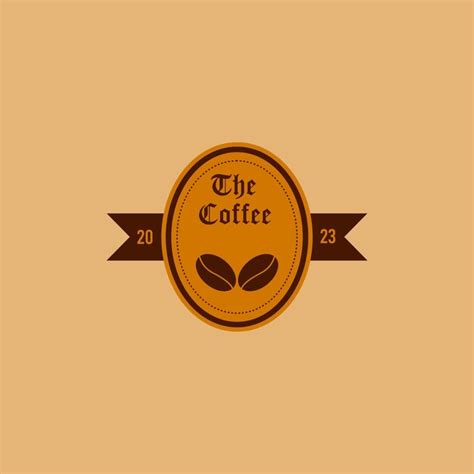 Premium Vector Coffee Shop Vector Logo With Coffee Beans And Ribbon