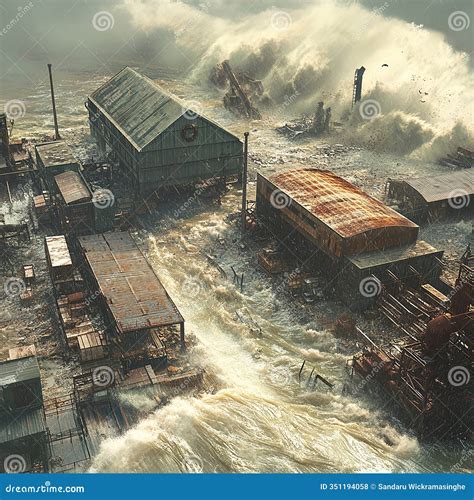 Devastating Effects of a Tsunami Disaster on Coastal Areas" Stock