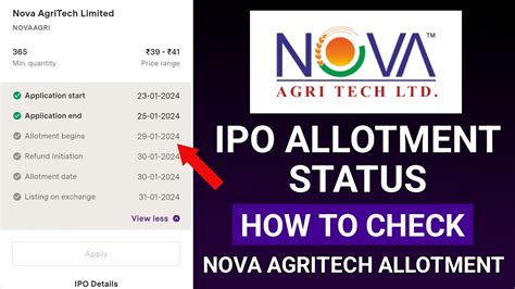 Nova Agritech Ipo Allotment Status How To Check Nova Agritech