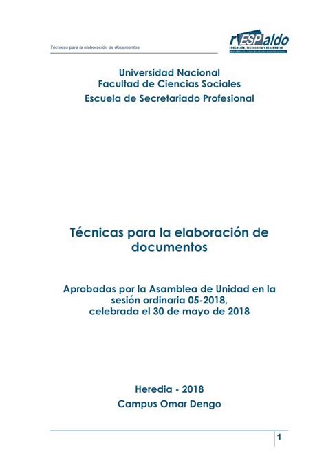 Pdf Técnicas Para La Elaboración De Documentos Dokumen Tips