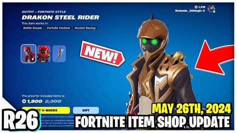 Fortnite Item Shop New Drakon Steel Rider Skin Youtube