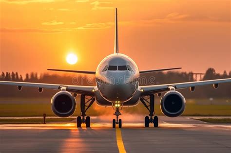 On the Runway, Airplane Preparing for Takeoff at the Airport Stock Illustration - Illustration ...