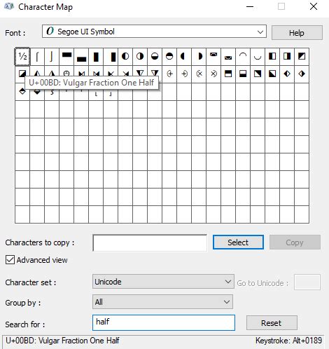 ½ Half Symbol Text (Meaning, Type on Keyboard, Copy & Paste) - Symbol Hippo