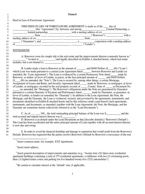 Deed In Lieu Of Foreclosure Form Pdf Title Insurance Loans