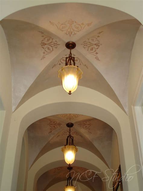 Groin Ceiling With Metallic Paints Via NCF Studio Pop False Ceiling