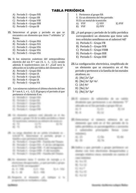 SOLUTION Ejercicios De Tabla Peri Dica Studypool