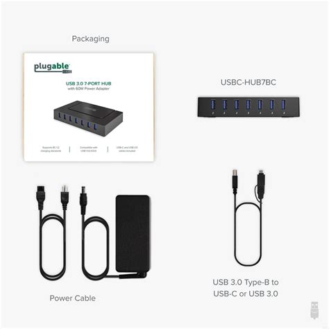 Plugable Usb 30 And Usb C 7 Port Charging Hub Plugable Technologies