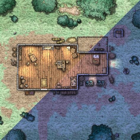 Dungeons And Dragons Forest Hideout Cabin Battle Map Nochedía Dnd D