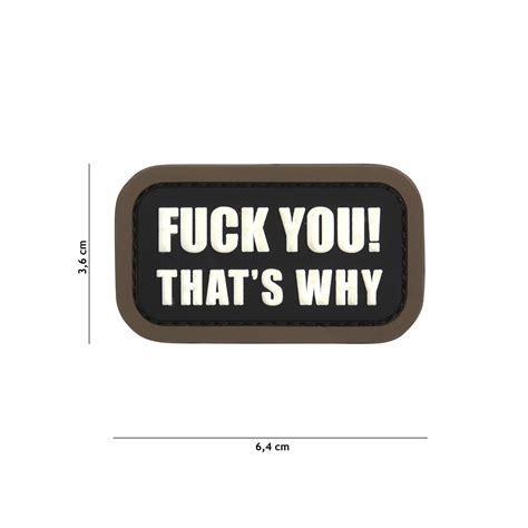 Patch 3D PVC Fuck You That S Why Noir 101 Inc