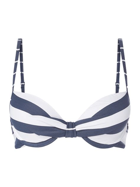 Esprit Bikini Oberteil Mit Verstellbaren Tr Gern Wattiert Marineblau