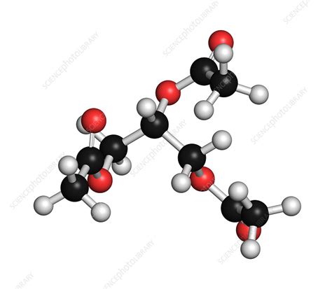 Triacetin molecule, illustration - Stock Image - F032/9910 - Science ...