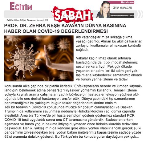 Prof Dr Zehra Ne E Kavak N D Nya Bas N Na Haber Olan Covid