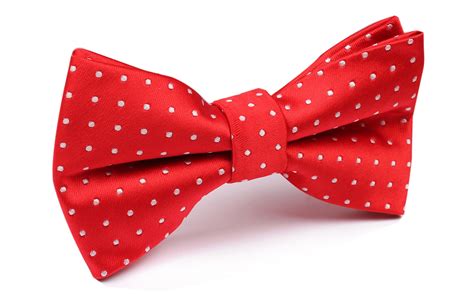 Red Bow Tie With White Polka Dots Valentines Day Pre Tied Bowtie Au Otaa