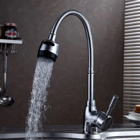 Flexible Pipe Stream Sprayer Kitchen Faucet Deck Mounted Hot And Cold Kitchen Tap Single Lever