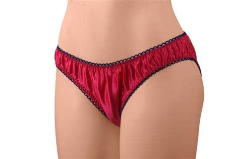 Buy Merise Womens Sexy Silk Satin Bikini Panties Navy Lace Hot Pink Large Online At Best