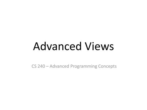 Cs 240 Advanced Programming Concepts Ppt Download