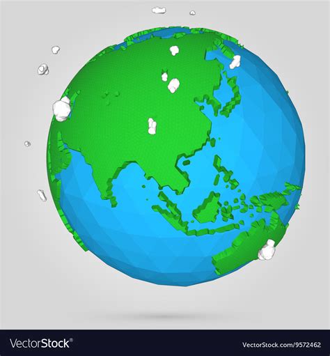 Poly Earth Globe Royalty Free Vector Image Vectorstock