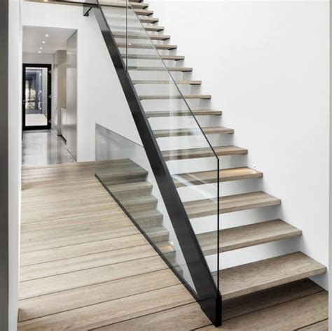 Modern Steel Indoor White Marble Staircase Straight Flight Wood