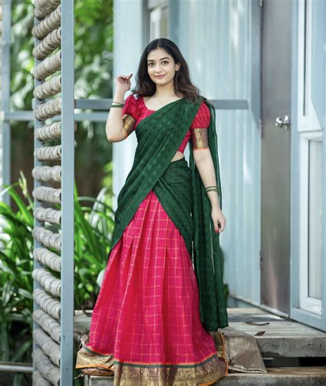 Athmika Sumithran Latest New Four Different Color Half Saree Picture