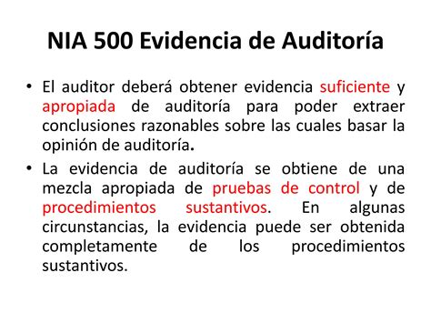 Nia 500 Evidencia De Auditoríapptx