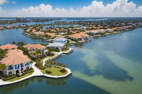 Premium AI Image | Wealthy waterfront residential community in Florida