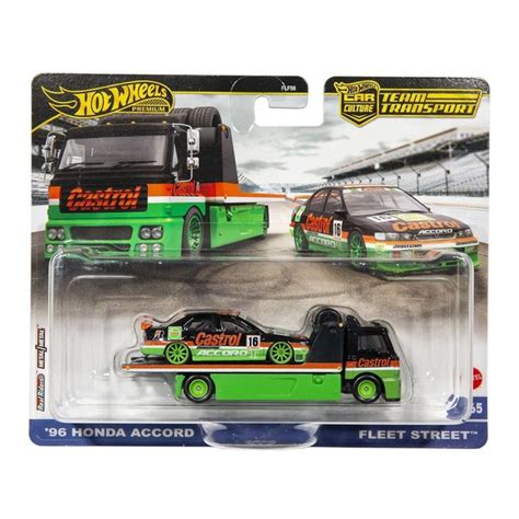 Игровой набор машинок Hot Wheels Team Transport HONDA ACCORD and FLEET STREET купить с