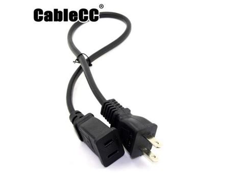 Cablecc Usa Outlet Saver Power Extension Cord Cable 2 Prong 2 Outlets For Nema 1 15p To Nema 1