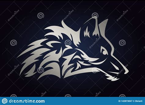 Silver Wolf Head Silhouette. Side View of Wild Animal Stock Vector ...