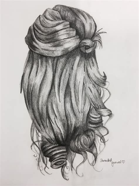 how to sketch hair with pencil