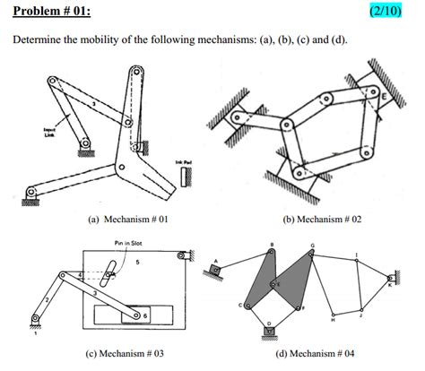 Solved Determine The Mobility Of The Following Mechanisms Chegg