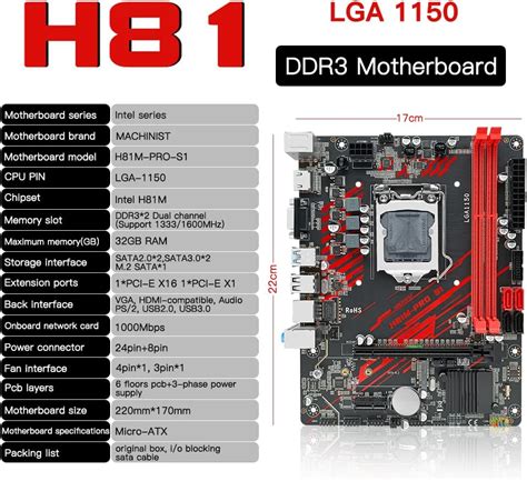 Buy Machinist Lga Motherboard H Micro Atx Intel Th Gen Gaming