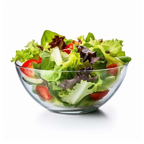 Premium AI Image | a glass bowl of salad with a salad in it.