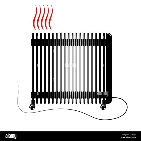 Vector Illustration Of Electric Oil Heater On White Background Stock